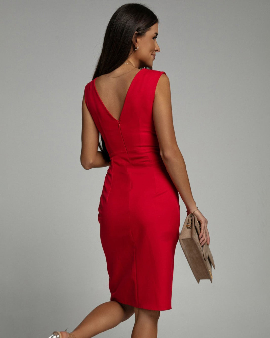 Maud™ | Elegantna obleka z V-izrezom in razporkom