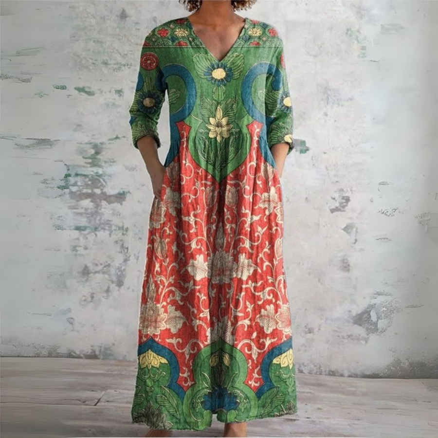 Judith | Vintage Maxi Cvetna Obleka