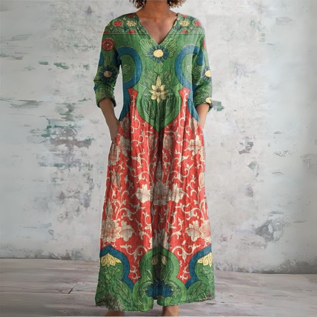 Judith | Maxi cvetlična vintage obleka
