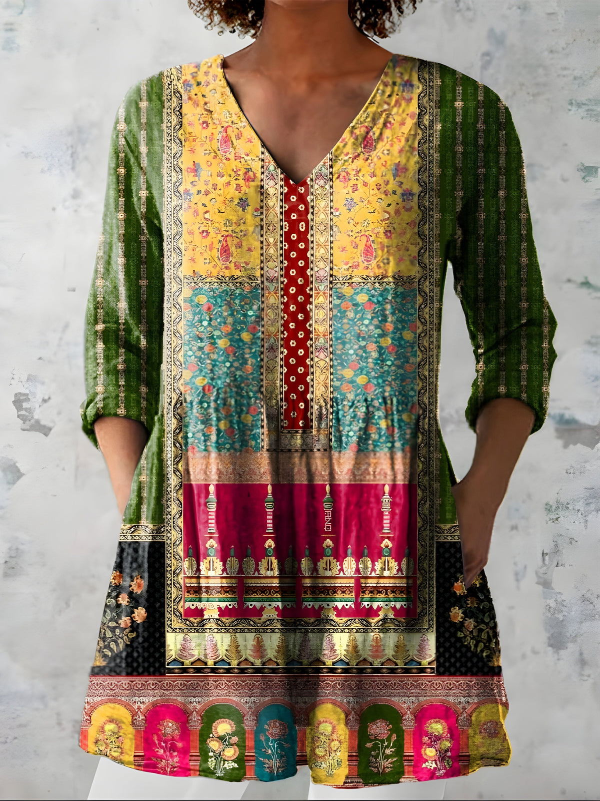Melodija | Dolga Bluza z V-Izrezom