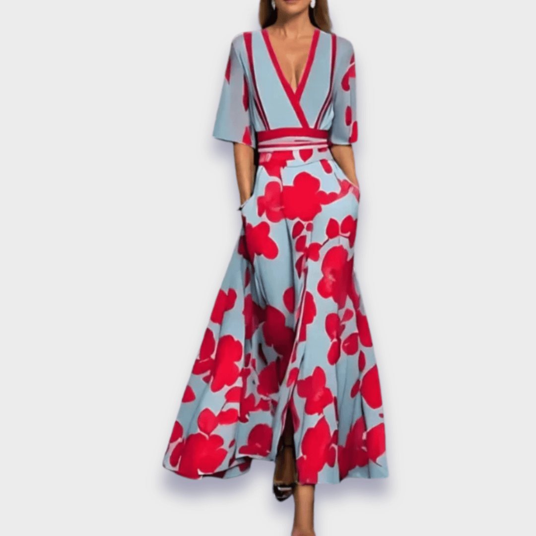 Chloe™ | Elegantna in laskava cvetna obleka