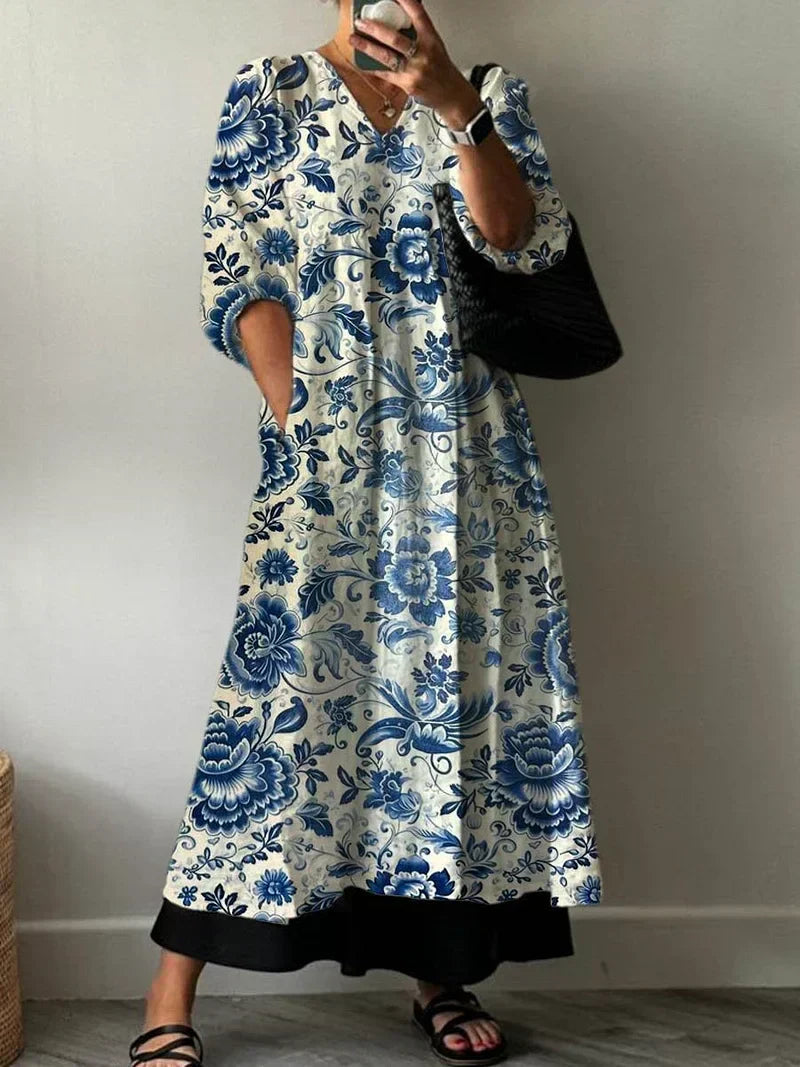 Elegantna obleka z Mia vzorcem