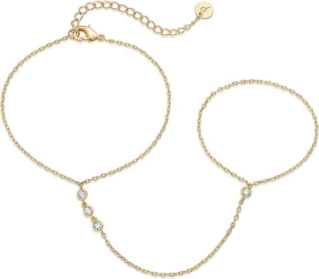 Beaded Handchain Bracelet | Zlato
