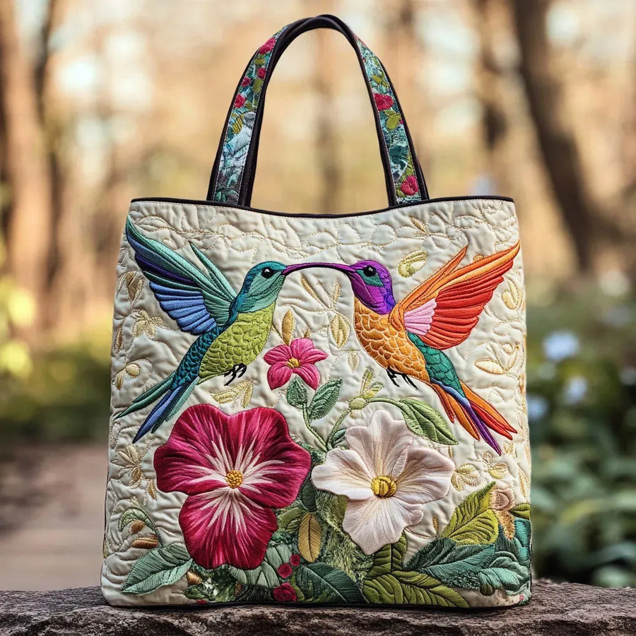 Torbica Acolchado - Kolibri in Bele Cvetlice