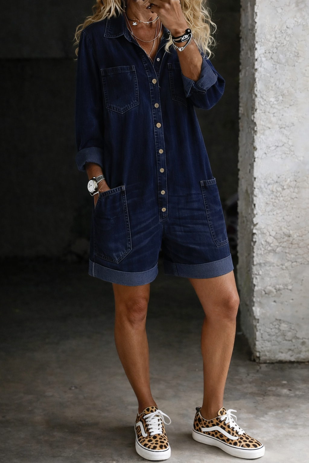 Nora | Kratka casual jeans obleka