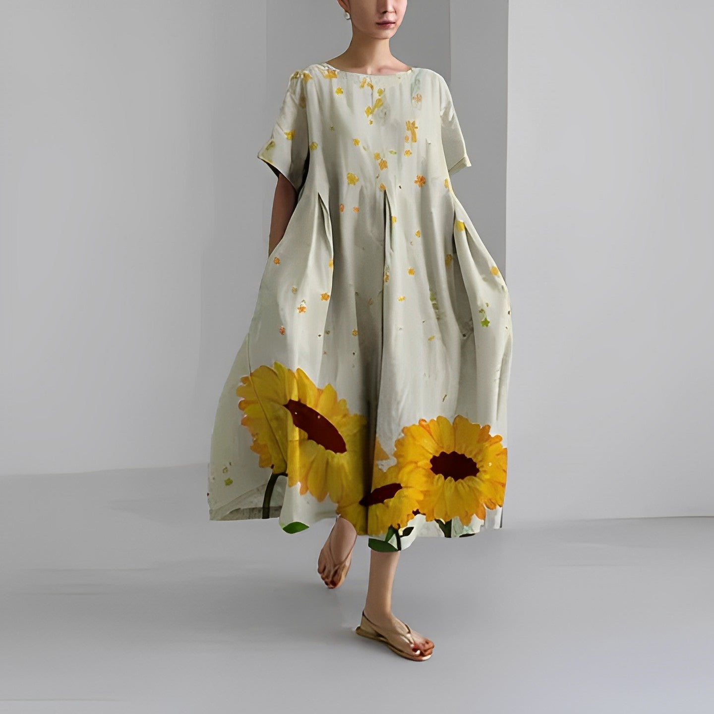 Daisy - Maxi Obleka z Velikim Gibanjem Retro