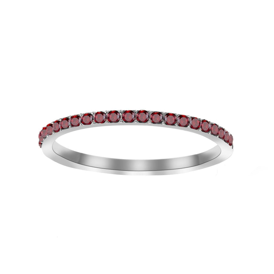 Eleganten Ruby Prstan iz Bele Zlata