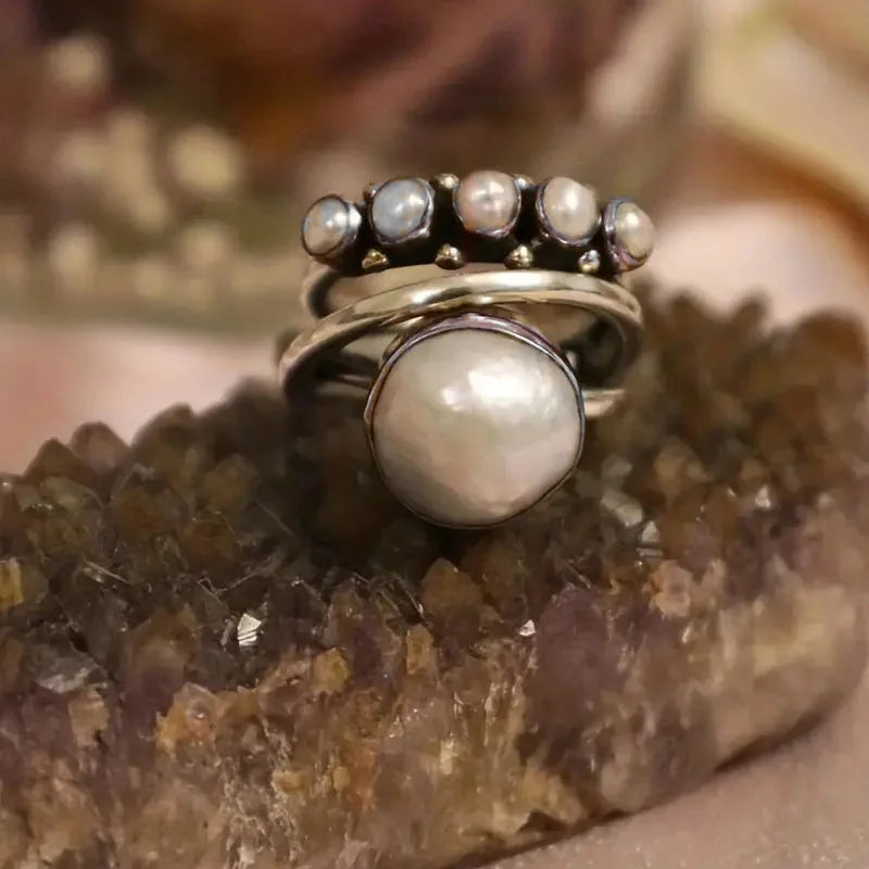 Nabor obročev s perlicami