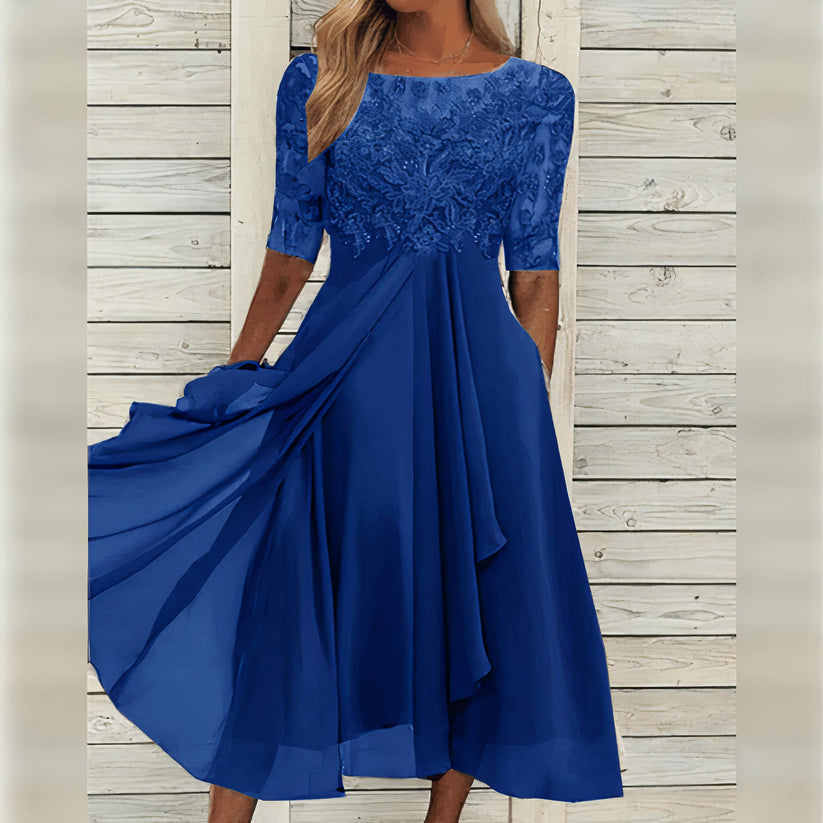 Harper™ | Elegantna midi obleka iz čipke