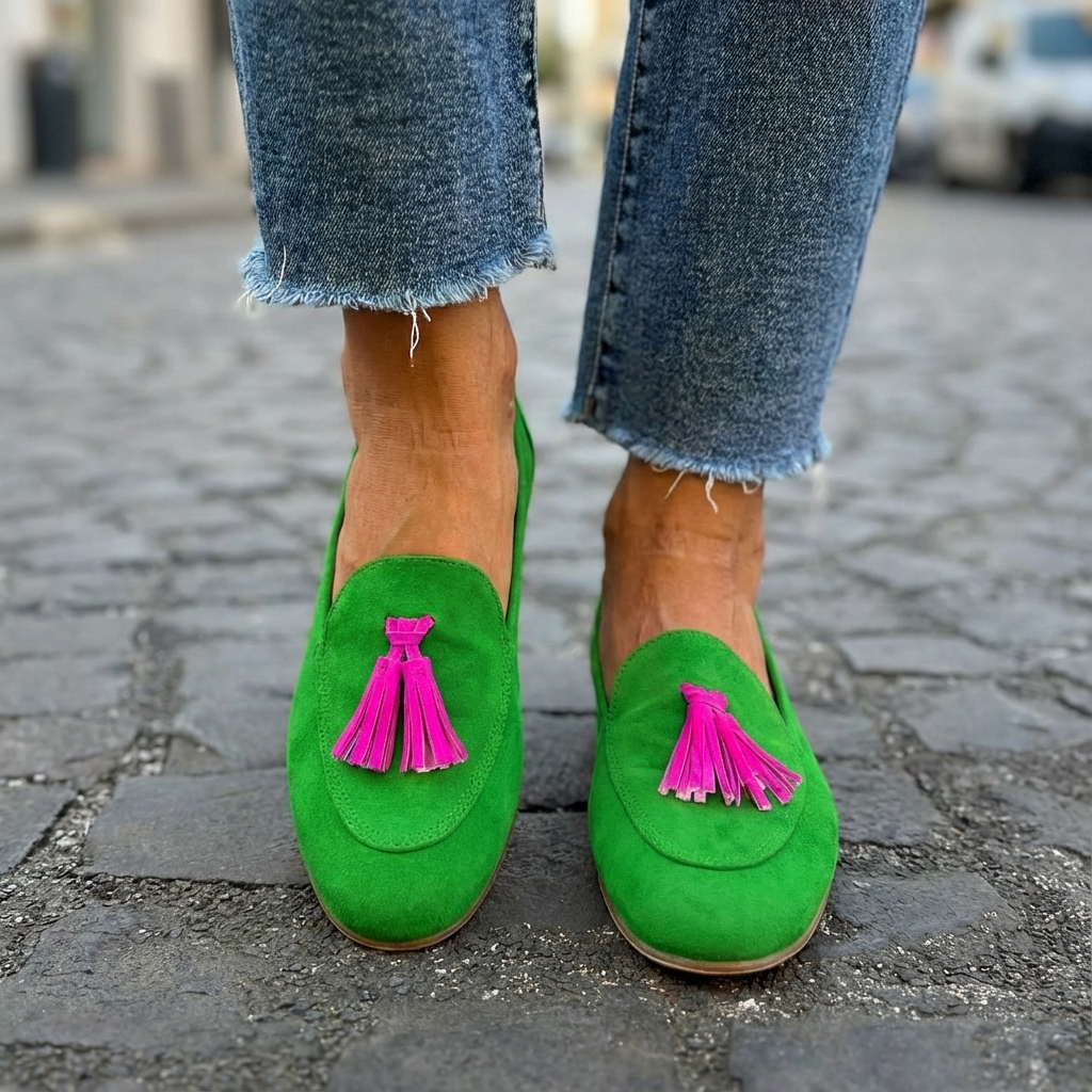 Mandy | Mokasini z pomponi