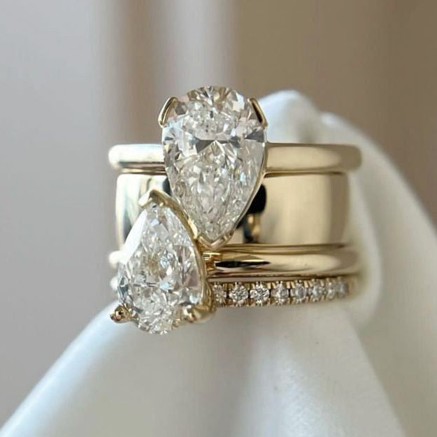 Eleganten Dvojni Obroč z Zirconijem