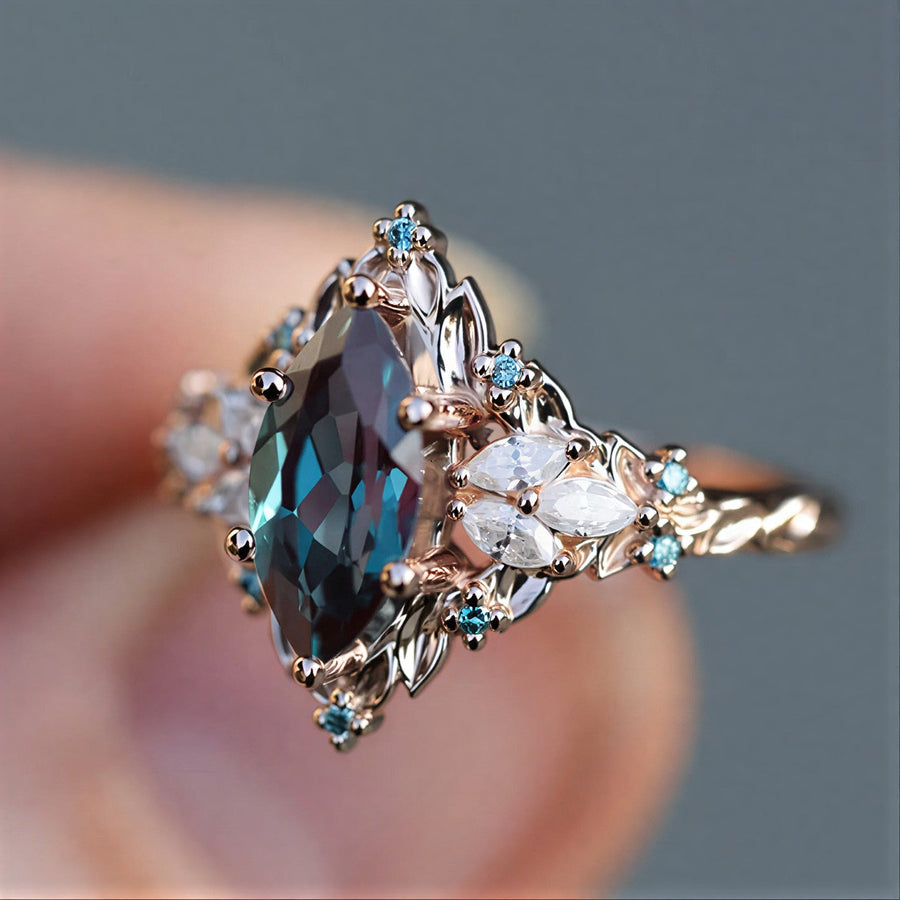 Vintage Teal Marquise Prstan