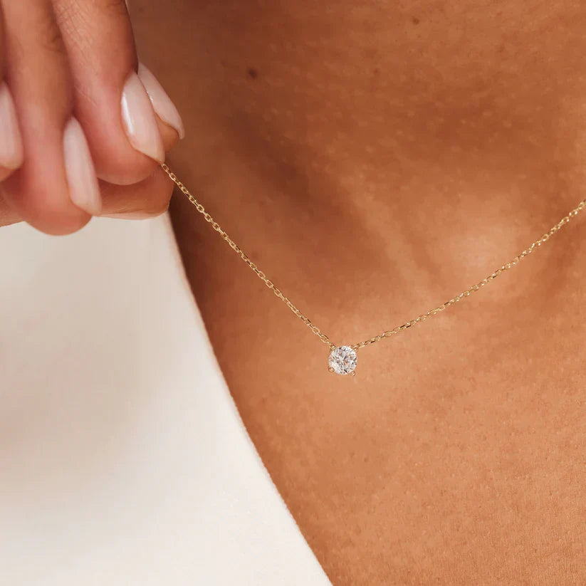 Ogrlica iz moissanite kamna Cléa | Zlato
