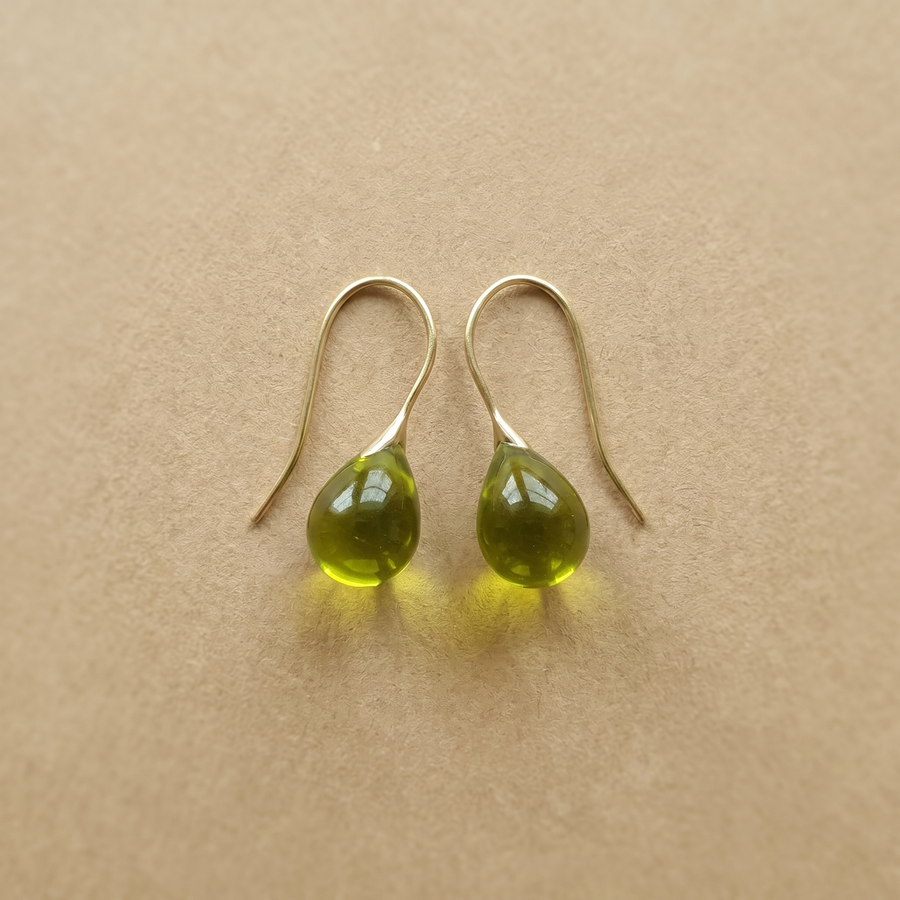 Vintage Olive Drops Kristalne Uhani