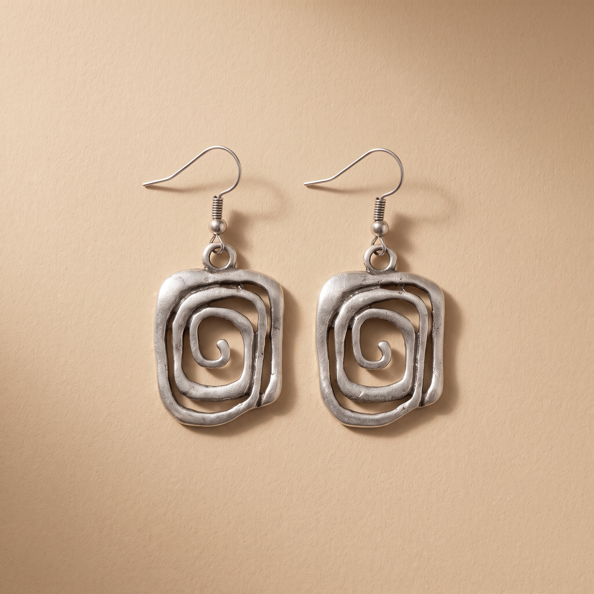 Vintage Spiral Silver Earrings