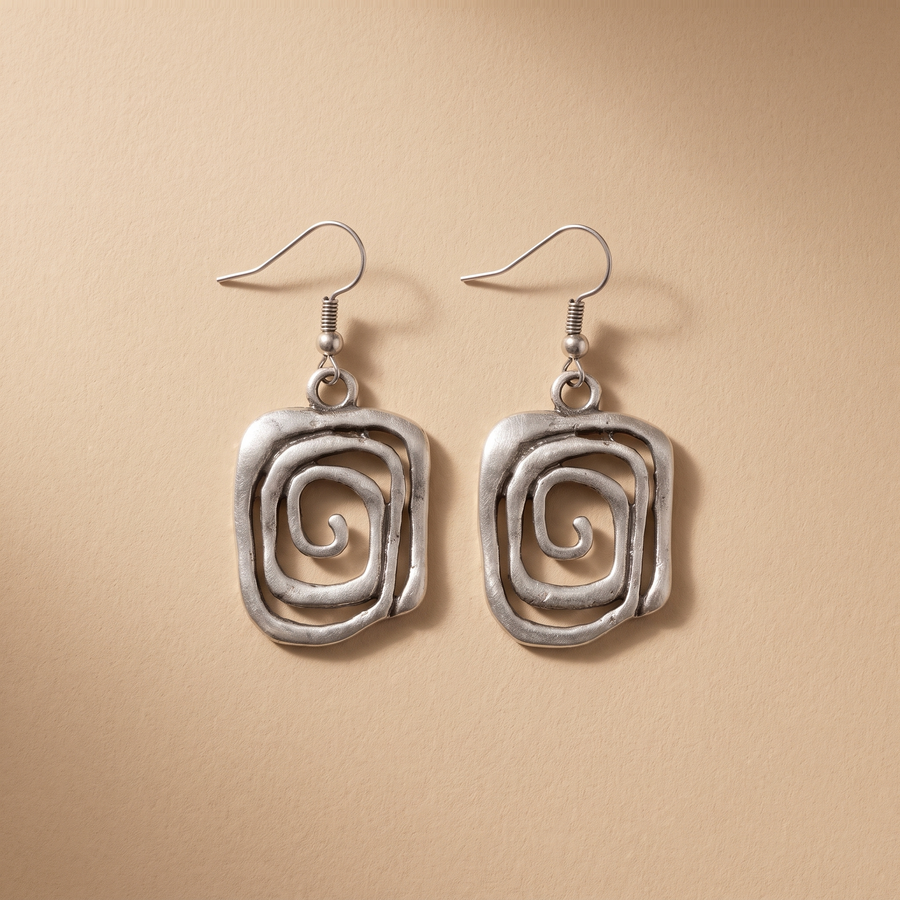 Vintage Spiral Silver Earrings