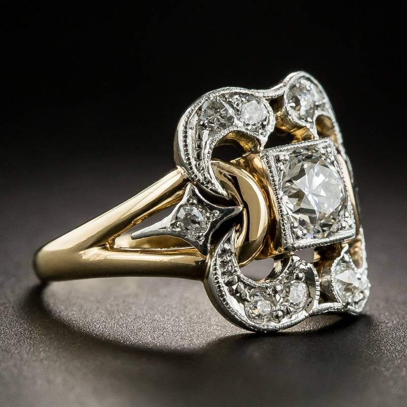 Eleganten Vintage Zirkon Zlati Prstan