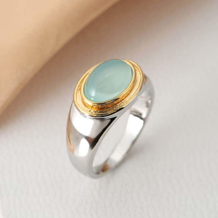 Vintage Zeleni Moonstone Prstan