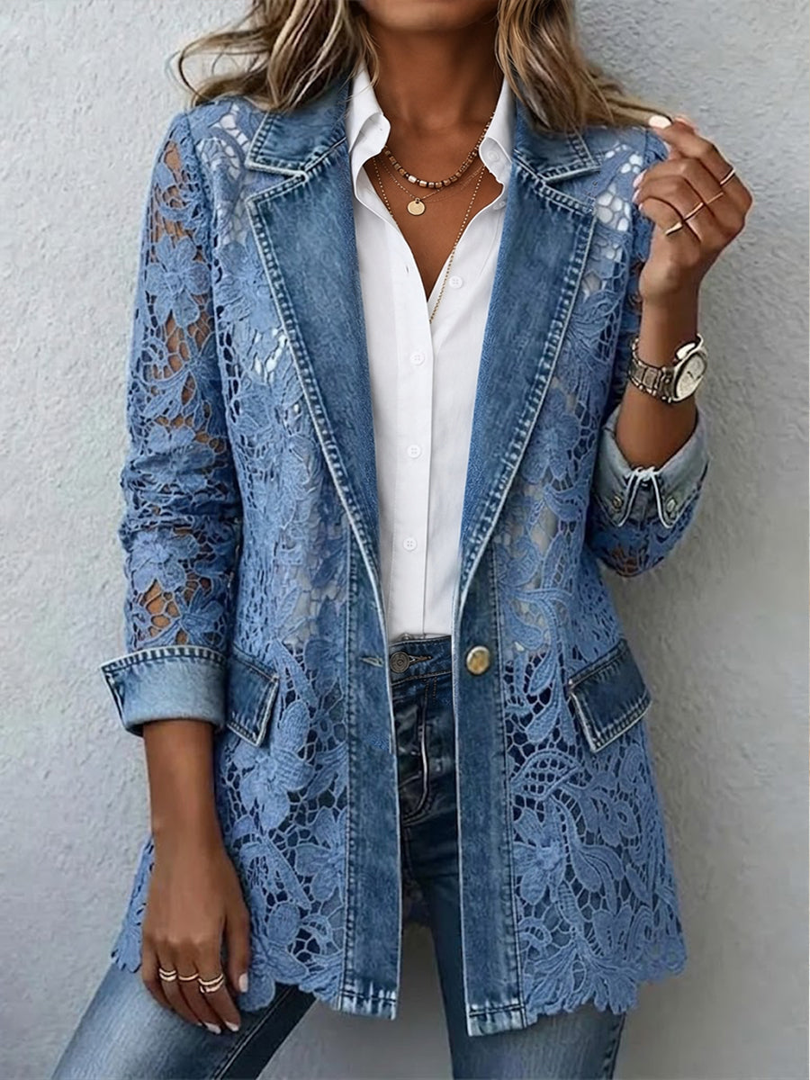 Lucille – Blazer s cvetličnim čipkastim vzorcem
