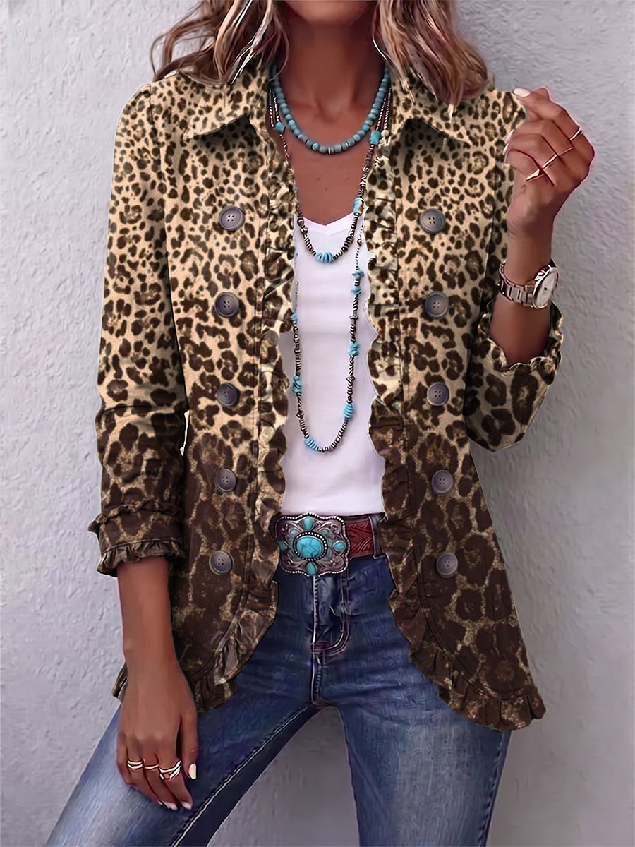 Claudia – Jakna z leopardjim vzorcem in volančki