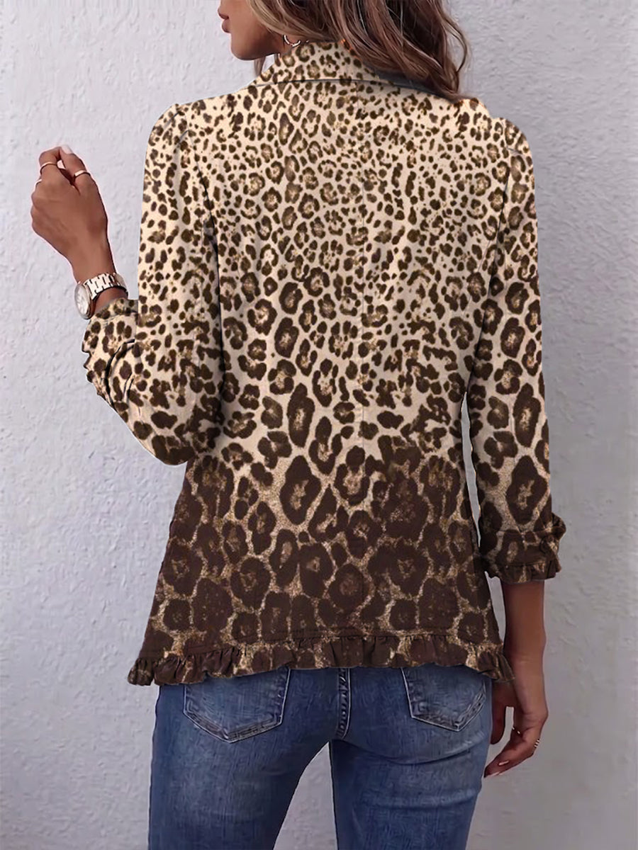 Claudia – Jakna z leopardjim vzorcem in volančki