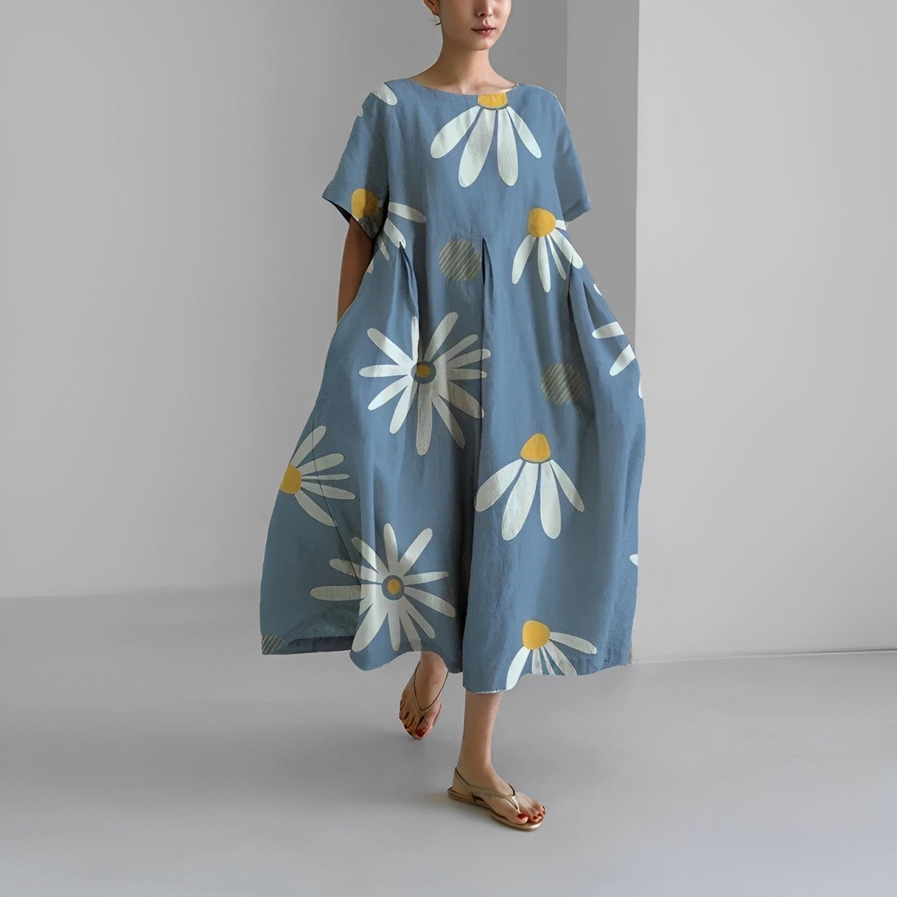 Daisy - Maxi Obleka z Velikim Gibanjem Retro