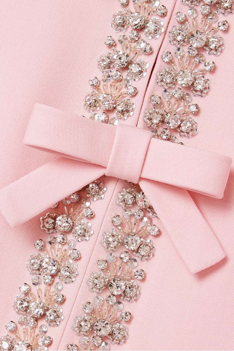 Aria™ | Midi obleka z dekorativnim vozlom in kristali